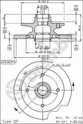 Brembo 08.3957.10 - Bremžu diski autodraugiem.lv