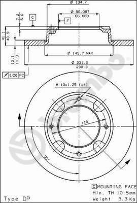 Brembo 08.3854.10 - Bremžu diski autodraugiem.lv