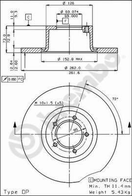 Brembo 08.3296.10 - Bremžu diski autodraugiem.lv