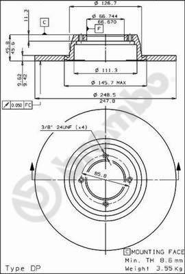 Brembo 08.2462.10 - Bremžu diski autodraugiem.lv