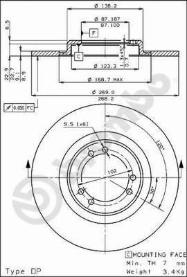 Brembo 08.2613.10 - Bremžu diski autodraugiem.lv