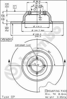 Brembo 08.2632.10 - Bremžu diski autodraugiem.lv