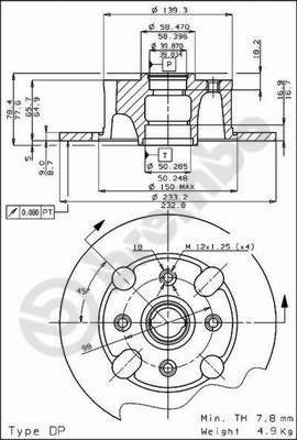 Brembo 08.2163.08 - Bremžu diski autodraugiem.lv