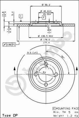 Brembo 08.2298.20 - Bremžu diski autodraugiem.lv