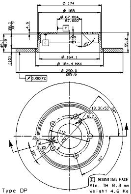 Brembo 08.7211.76 - Bremžu diski autodraugiem.lv