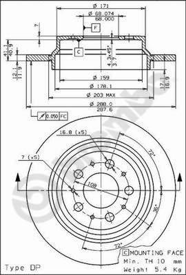 Brembo 08.7765.75 - Bremžu diski autodraugiem.lv