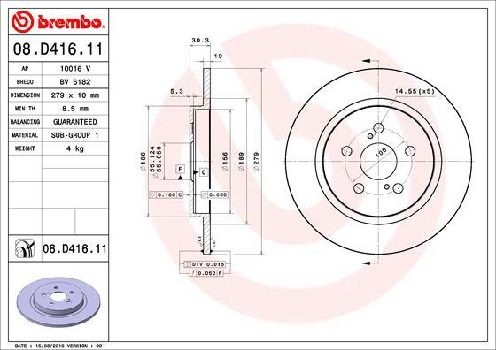 Brembo 08.D416.11 - Bremžu diski autodraugiem.lv