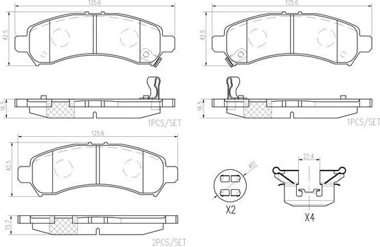 Brembo P 99 027 - Bremžu uzliku kompl., Disku bremzes autodraugiem.lv