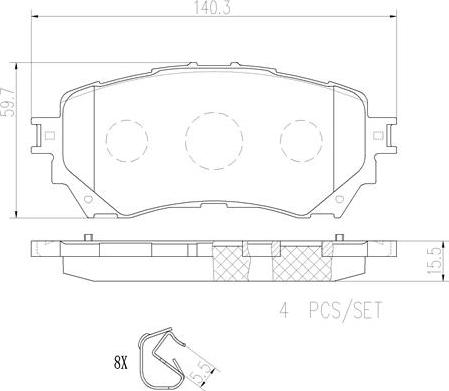 Brembo P49048N - Bremžu uzliku kompl., Disku bremzes autodraugiem.lv