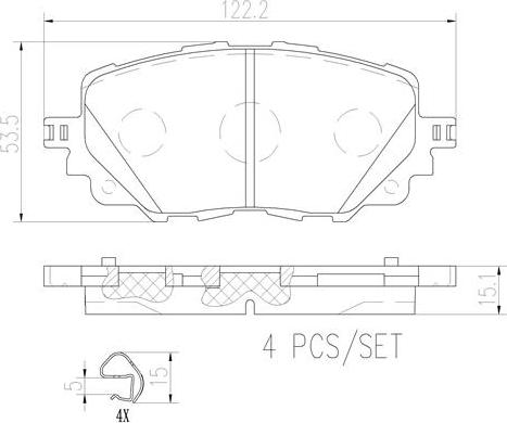 Brembo P49054N - Bremžu uzliku kompl., Disku bremzes autodraugiem.lv