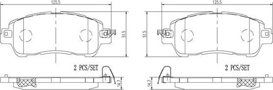 Brembo P49055N - Bremžu uzliku kompl., Disku bremzes autodraugiem.lv