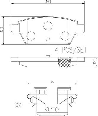 Brembo P49051N - Bremžu uzliku kompl., Disku bremzes autodraugiem.lv