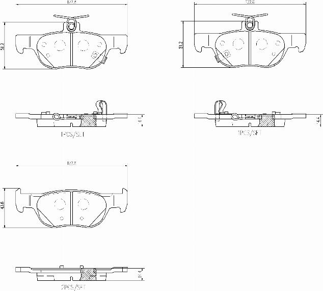 Brembo P49064N - Bremžu uzliku kompl., Disku bremzes autodraugiem.lv