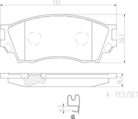 Brembo P49019N - Bremžu uzliku kompl., Disku bremzes autodraugiem.lv