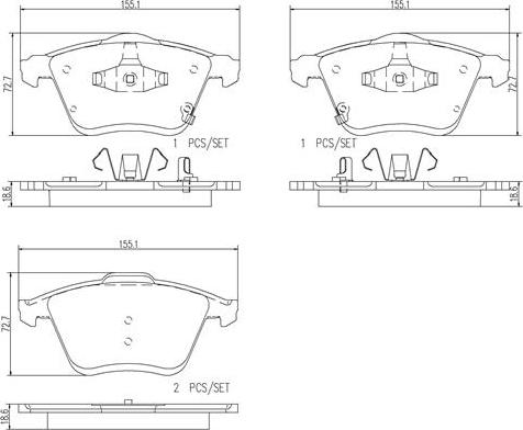 Brembo P49038N - Bremžu uzliku kompl., Disku bremzes autodraugiem.lv