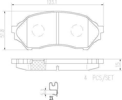 Brembo P49027N - Bremžu uzliku kompl., Disku bremzes autodraugiem.lv