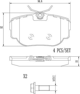 Brembo P44009N - Bremžu uzliku kompl., Disku bremzes autodraugiem.lv