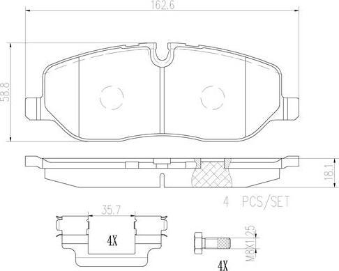 Brembo P44014N - Bremžu uzliku kompl., Disku bremzes autodraugiem.lv