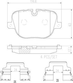 Brembo P44025N - Bremžu uzliku kompl., Disku bremzes autodraugiem.lv