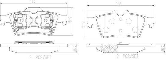 Brembo P59044N - Bremžu uzliku kompl., Disku bremzes autodraugiem.lv