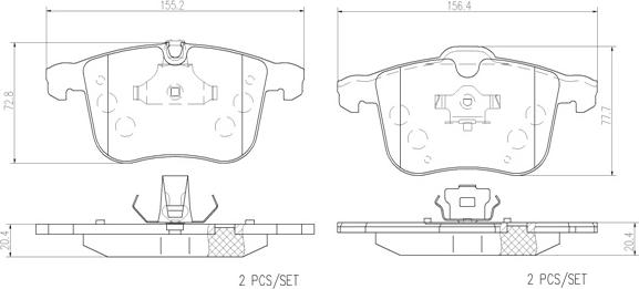 Brembo P59046N - Bremžu uzliku kompl., Disku bremzes autodraugiem.lv