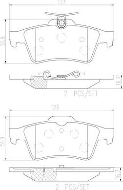 Brembo P59042N - Bremžu uzliku kompl., Disku bremzes autodraugiem.lv