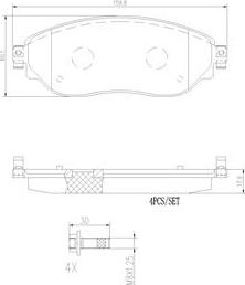 Brembo P59082N - Bremžu uzliku kompl., Disku bremzes autodraugiem.lv