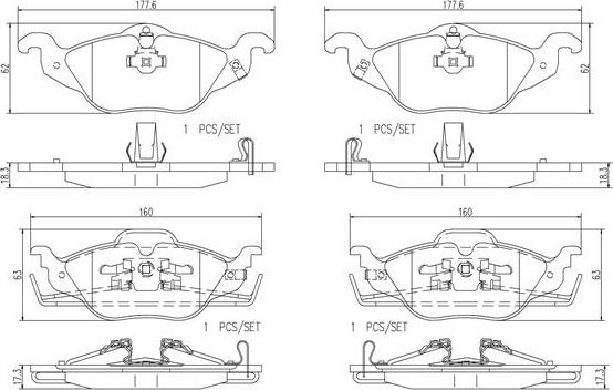 Brembo P59030N - Bremžu uzliku kompl., Disku bremzes autodraugiem.lv