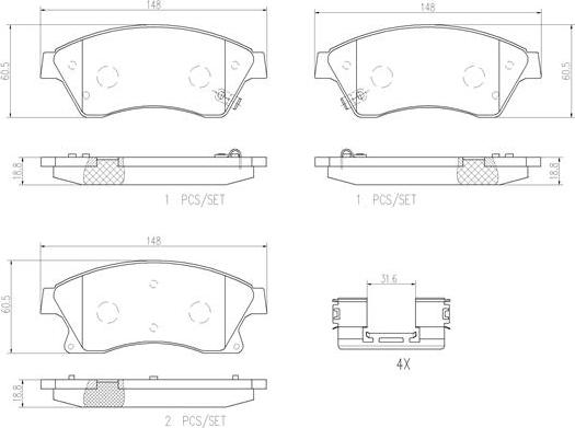 Brembo P59076N - Bremžu uzliku kompl., Disku bremzes autodraugiem.lv