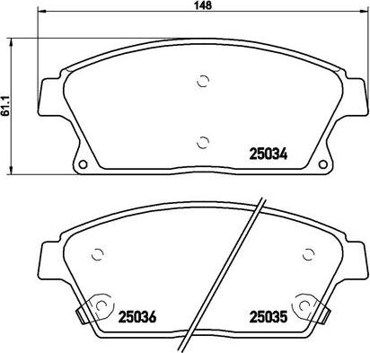 Brembo P 59 077 - Bremžu uzliku kompl., Disku bremzes autodraugiem.lv