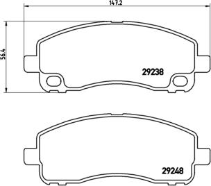 Brembo P 54 042 - Bremžu uzliku kompl., Disku bremzes autodraugiem.lv