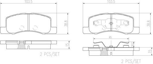 Brembo P54057N - Bremžu uzliku kompl., Disku bremzes autodraugiem.lv