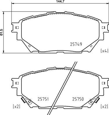 Brembo P 54 065 - Bremžu uzliku kompl., Disku bremzes autodraugiem.lv