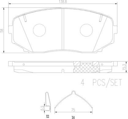 Brembo P54060N - Bremžu uzliku kompl., Disku bremzes autodraugiem.lv