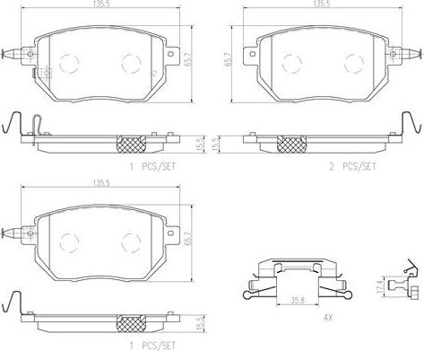 Brembo P56051N - Bremžu uzliku kompl., Disku bremzes autodraugiem.lv