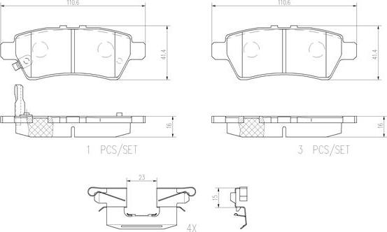 Brembo P56060N - Bremžu uzliku kompl., Disku bremzes autodraugiem.lv