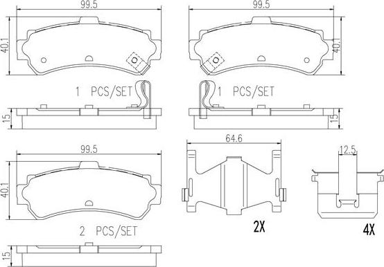 Brembo P56035N - Bremžu uzliku kompl., Disku bremzes autodraugiem.lv