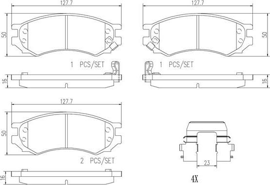 Brembo P56023N - Bremžu uzliku kompl., Disku bremzes autodraugiem.lv