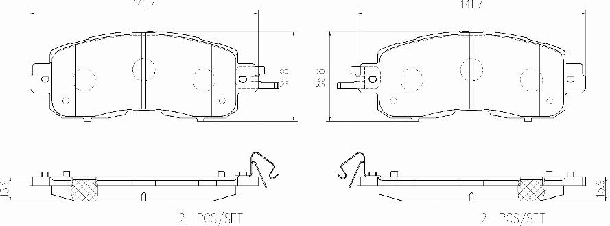 Brembo P 56 104E - Bremžu uzliku kompl., Disku bremzes autodraugiem.lv