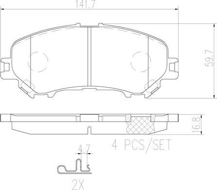 Brembo P56105N - Bremžu uzliku kompl., Disku bremzes autodraugiem.lv