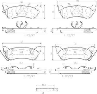 Brembo P50040N - Bremžu uzliku kompl., Disku bremzes autodraugiem.lv