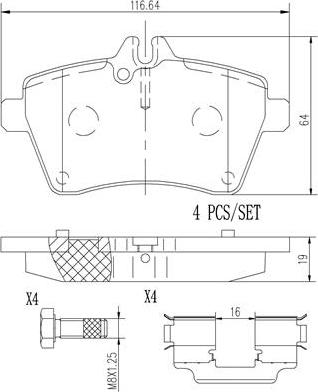 Brembo P50054N - Bremžu uzliku kompl., Disku bremzes autodraugiem.lv