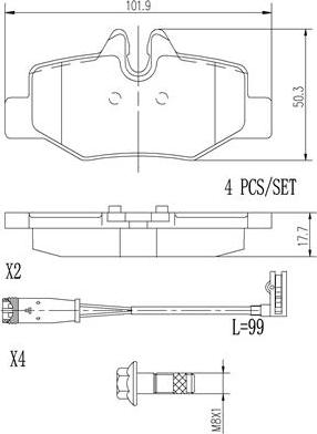 Brembo P50051N - Bremžu uzliku kompl., Disku bremzes autodraugiem.lv