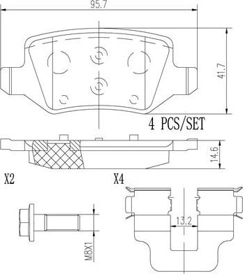 Brembo P50058N - Bremžu uzliku kompl., Disku bremzes autodraugiem.lv