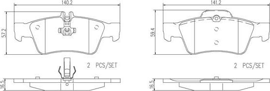 Brembo P50052N - Bremžu uzliku kompl., Disku bremzes autodraugiem.lv