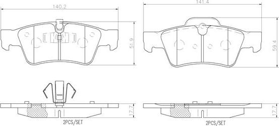 Brembo P50064N - Bremžu uzliku kompl., Disku bremzes autodraugiem.lv