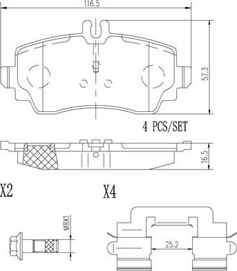 Brembo P50035N - Bremžu uzliku kompl., Disku bremzes autodraugiem.lv