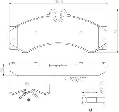 Brembo P50028N - Bremžu uzliku kompl., Disku bremzes autodraugiem.lv