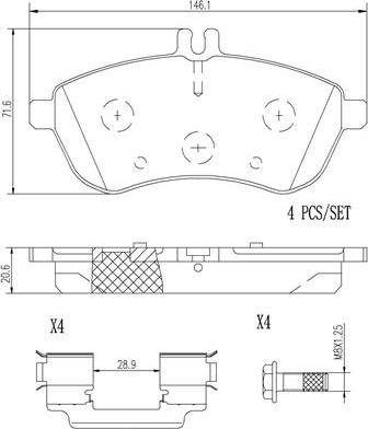 Mercedes-Benz A000420850490 - Bremžu uzliku kompl., Disku bremzes autodraugiem.lv