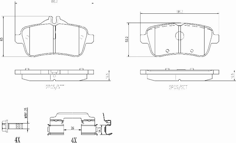 Brembo P50156N - Bremžu uzliku kompl., Disku bremzes autodraugiem.lv